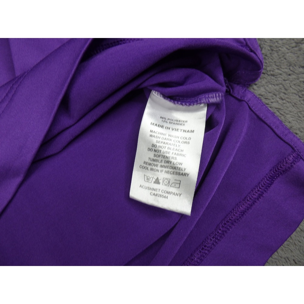 FootJoy Mens Athletic Fit Golf Polo Shirt Purple Striped Short Sleeve Large - Picture 5 of 8
